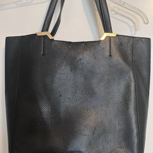 Lauren Ralph Lauren Acadia faux leather tote bag, Gold-tone metallic details - Picture 1 of 14